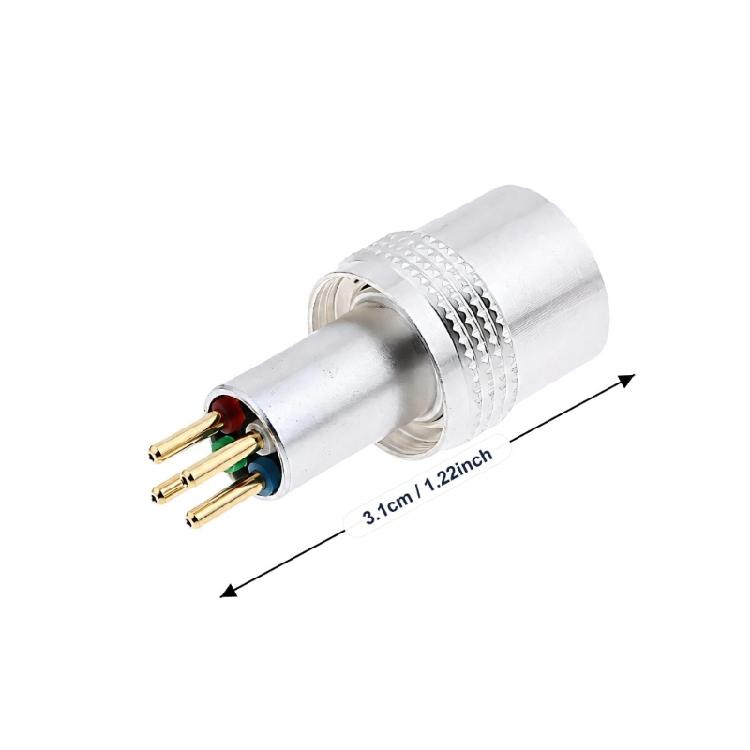 Headshell Connection Repair Support, Silver-Tone Metal Tonearm Arm Connector Socket Plug with Defined Coupling Format for SL1200 MK3, MK5, and 1000R