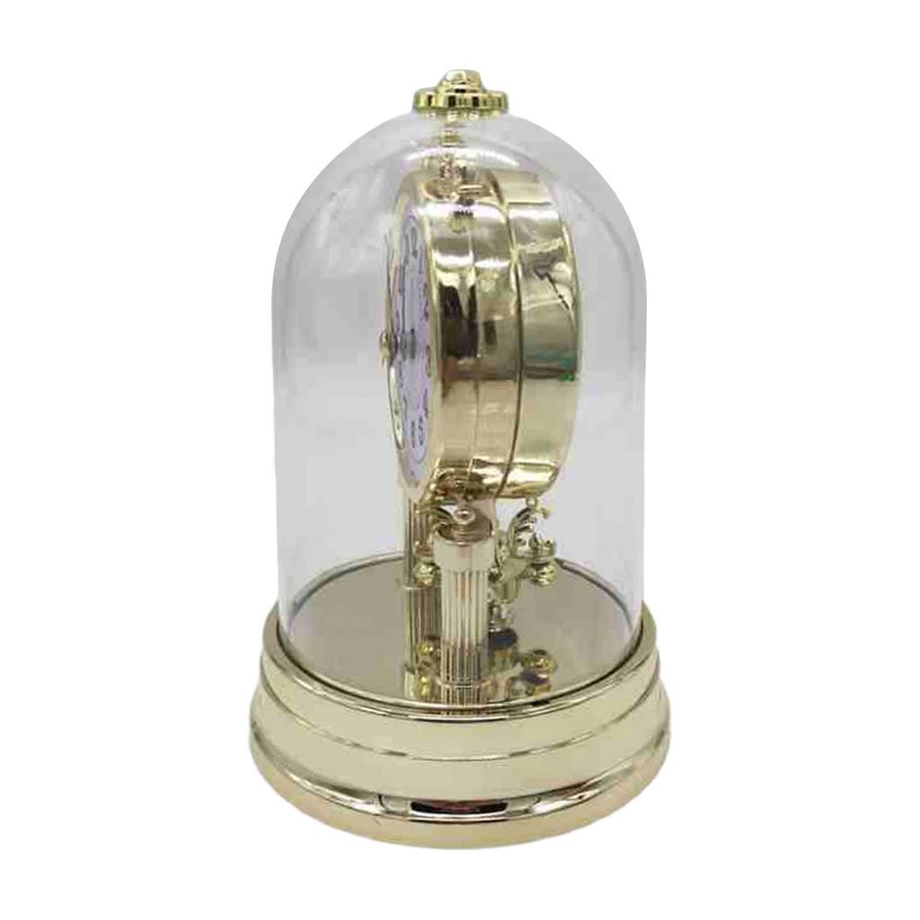 Tischuhr im europäischen Retro-Stil, antiker, runder, leiser Wecker, Schreibtischuhr für Schlafzimmer, Wohnzimmer, Heimdekoration