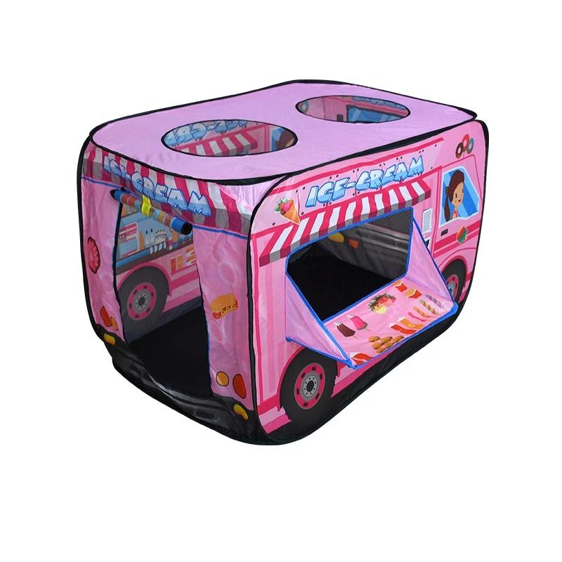 Children’s Fire Truck Police Bus Play Tent - Foldable Pop Up Game Play House Cloth Toy Gift & Firefighting Model for Photography