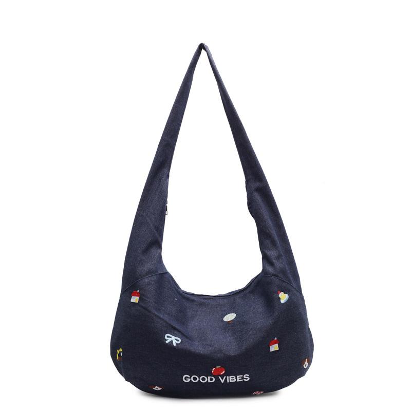 New Casual Crossbody Denim Canvas Bag Women's Large-capacity Shoulder Tote Bag Large Capacity Canvas Tote Bag