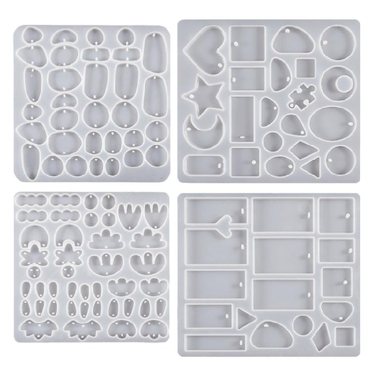 

4 Pcs Multiple Styles Earring Combination Keychain Silicone Mold Epoxy DIY Craft 1