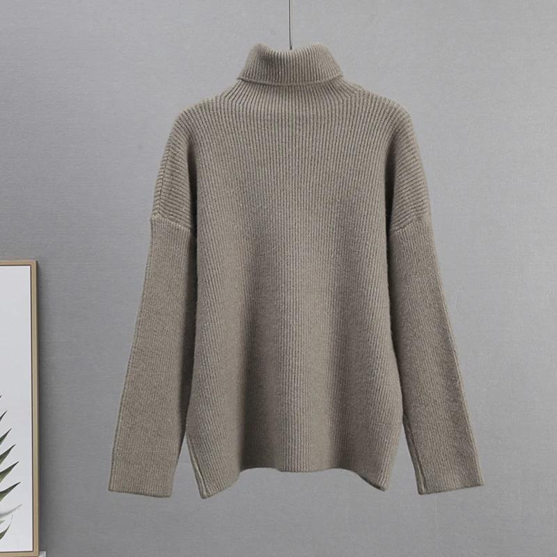 Hirsionsan Turtleneck Thick Sweater Women 2023 New Winter Warm Elegant Ladies Pullovers Warm Soft Cusual Jumper Soft Tops Oversized Solid Sweaters