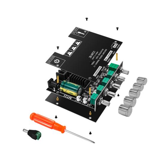 ZK-MT21 Digital Amplifier Board HiFi DIY Mini Bluetooth-compatible5.0 2.1 Channel Subwoofer Amplifier Board Module for TV Set