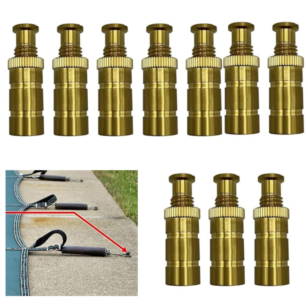 Strong Holding Brass Anchors for Pool Safety Covers with Precise 3/4 Inch Fit and Long Term Outdoor Reliability