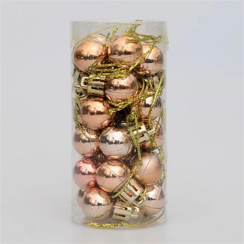 24 Stück/Box 2 cm Mini Weihnachtskugel Anhänger Weihnachtsfeier Hängekugel Ornament Einkaufszentrum Decke Fenster Weihnachtsbaum Deko