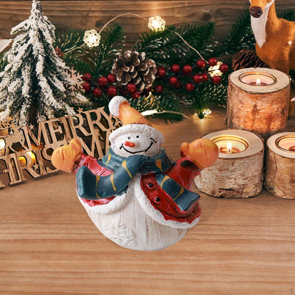 Entzückende Weihnachtsfigur, Sammler-Winterskulptur, Kleine Schreibtischdekoration aus Kunstharz, Ideal