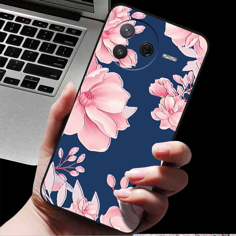 For Xiaomi Poco F7 Pro/ Poco F7 Ultra 5G 3D Relief Flower Emboss Soft Silicone Back Cover Case for Poco F7 Pro Ultra Relief Case