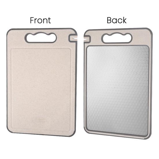 Double-Sided Cutting Board with Handle Stainless Steel Chopping Board for Meat Veggies Kitchen Gadgets