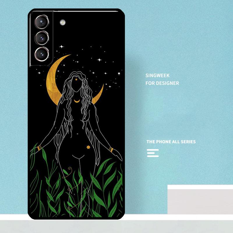 Crescent Moon Tarot Stars Sun Phone Case For Samsung Galaxy S24 Ultra S23 S22 Plus S21 S20 FE S8 S9 S10 Note 10 20 Cover