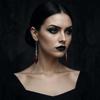 Gothic Victorian Sliver Color Filigree Red Glass Crystal Cone Dangle Earrings for Women Halloween Party Witch Magic Jewelry Gift