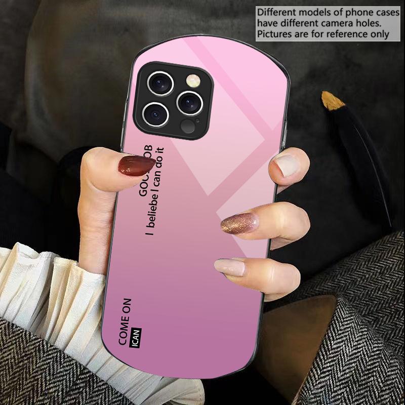 

Однотонный градиентный Для iPhone 16 15 14 13 Plus 12 mini 11 Pro Max XR Xs X 7 8 6 6S 2022 Эллиптический чехол для телефона из закаленного стекла iPhone 13 mini