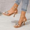 Bow High Heel Sandals New One Buckle Strap Sandals Women