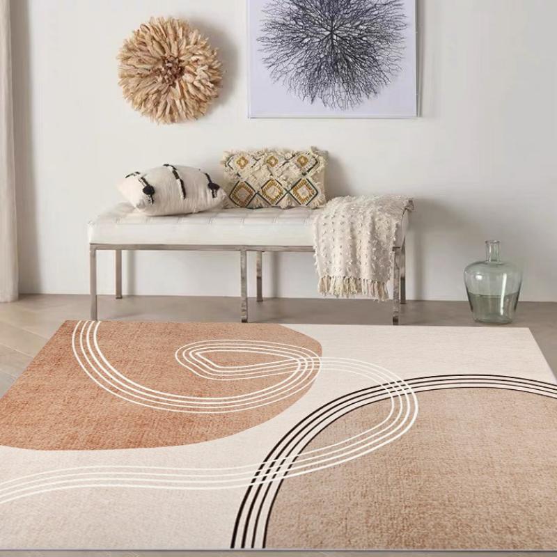 Wabi-Sabi Abstracte Lijn Tapijt Antislip Makkelijk te Onderhouden Slaapkamer Vloermat Hal Eetkamer Tapijt Woondecoratie 60x90cm 24x36inch