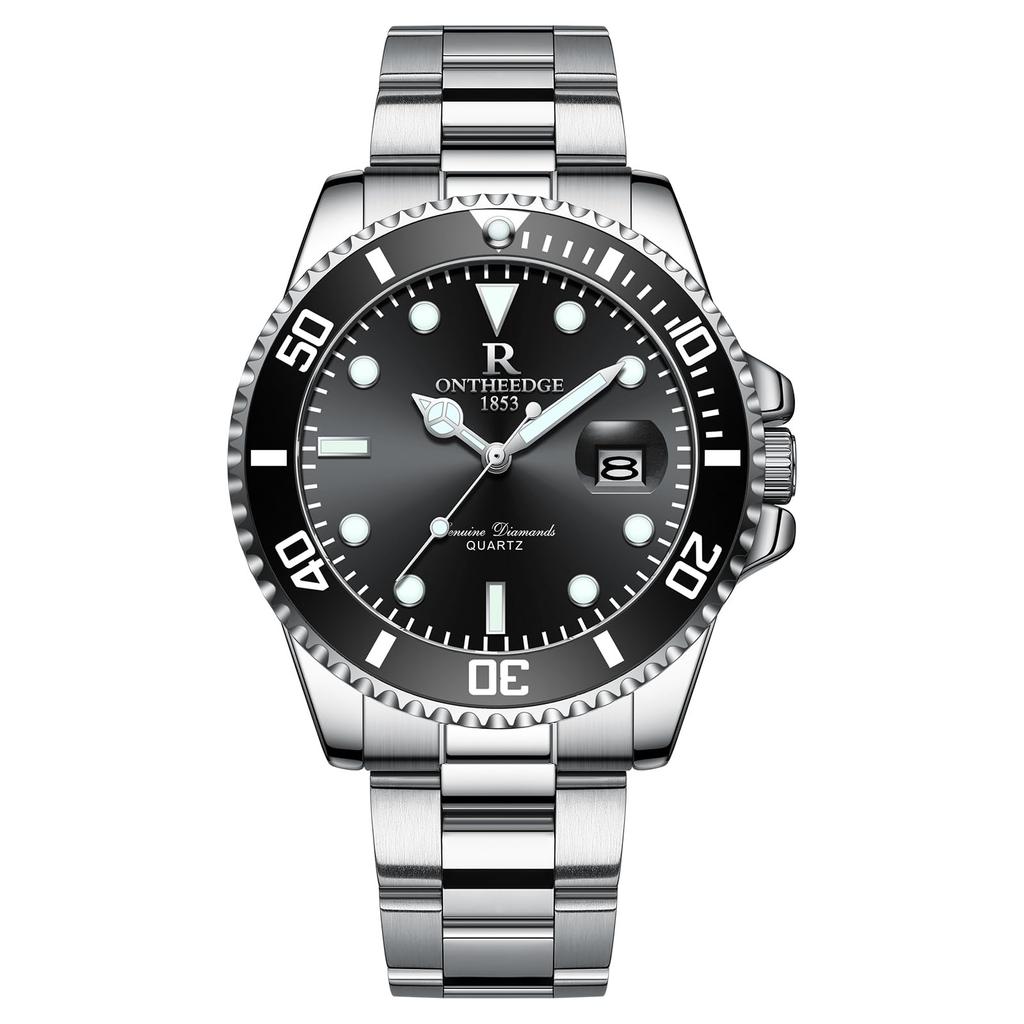 Analog Quartz Water Resistant To 3 Stainless Rotating Date Luminous Large Perfect for Job and More Men's Watch, ATM, Steel, Bezel, Display, Display,