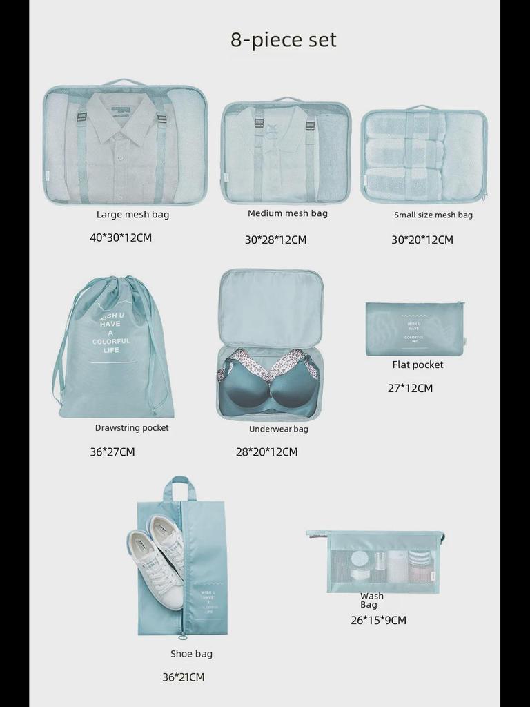 Cross-Border 8-Piece Travel Storage Bag Set for Organized Packing