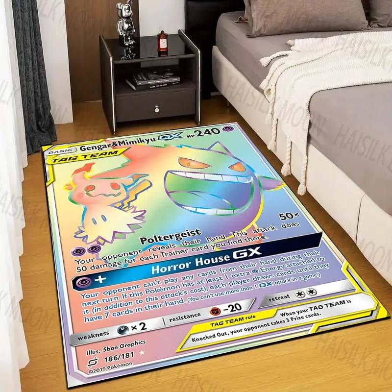 15 Sizes Gengar Pokémon Cards Print Rug Living Room Bedroom Carpet Mat Sofa Doormat Floor Rug Gift for Family Friend Potdemiel
