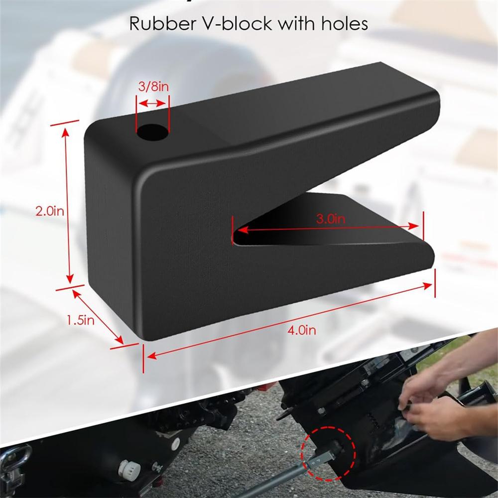 181440 Rubber V-Block with Hole Fit For Transom Saver For Tracker Marine Y-frame
