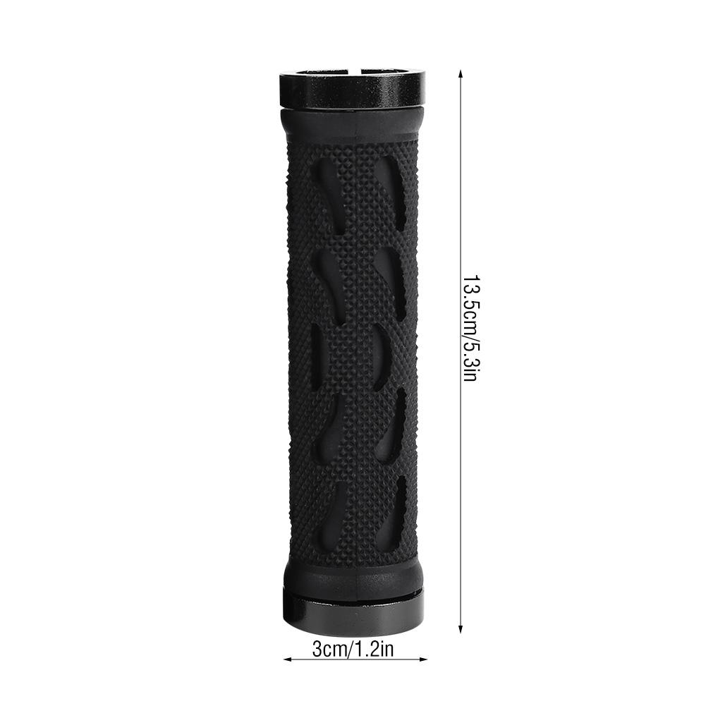 1Pair Hollow Anti Slip Rubber Road Mountain Bike Bicycle Handlebar Lock On Grips(Black)