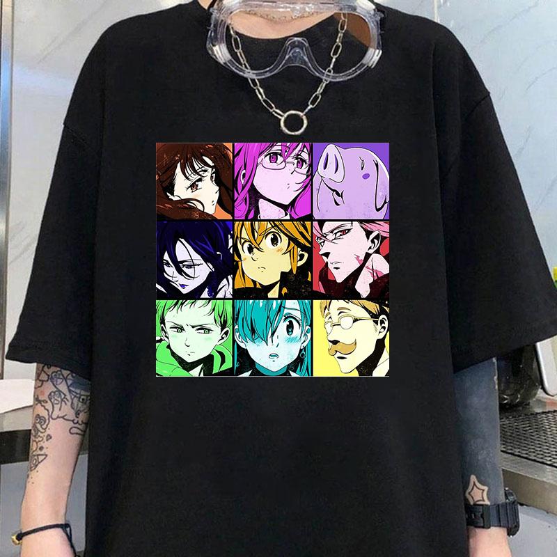 

New Anime Meliodas Print T Shirt Women Men Short Sleeve Tops Tees Summer Fashion Loose Casual T-shirt - Men s Summer Cotton G... S разноцветный