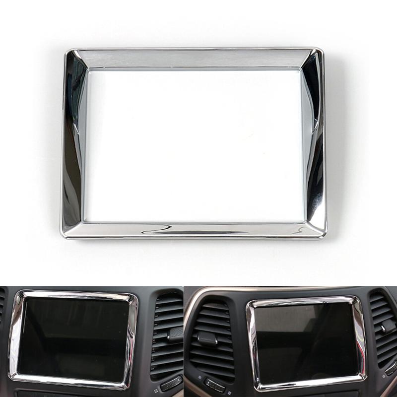 Navigation GPS Screen Frame Trim Cover for Jeep Grand Cherokee 2014-2018 Chrome