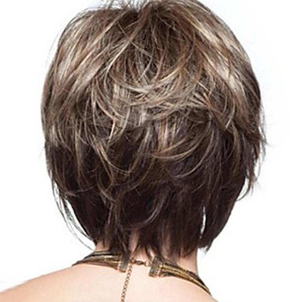 Synthetic Wig Blonde for Women Mixed Brown Short Wave Hair Cosplay Daily Use Wig Heat Resistant Wigs