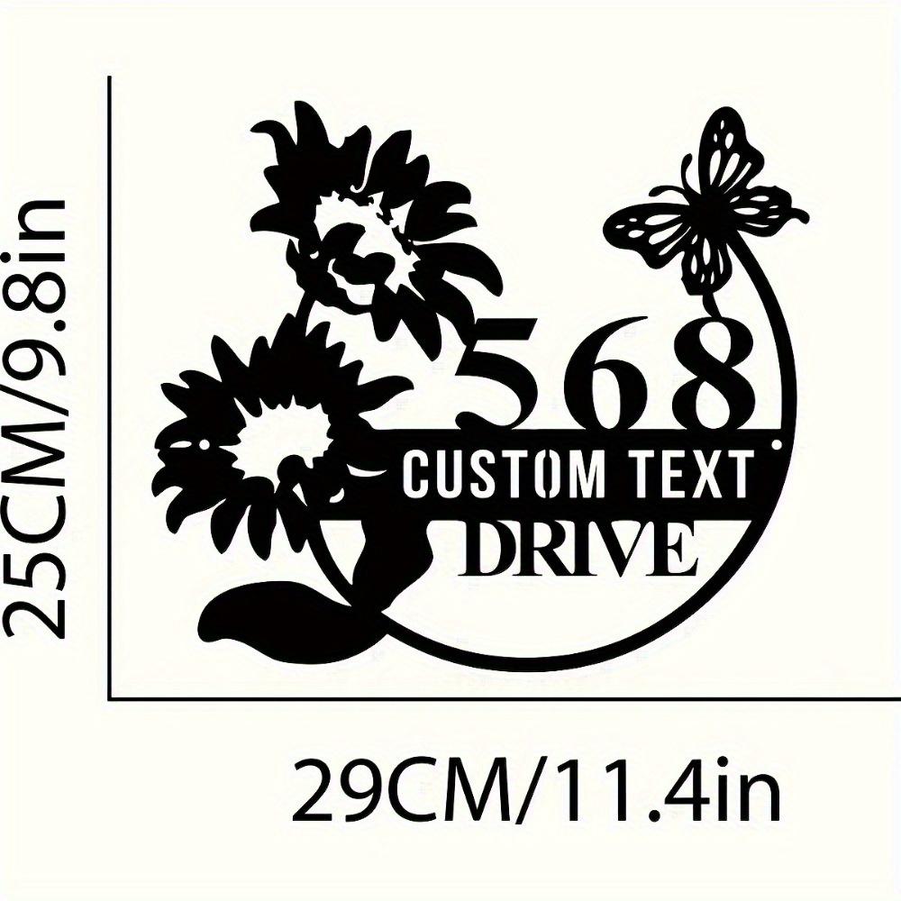 Винтажная Цветочная Металлическая Табличка Ручная Работа Настенное Искусство Номер Дома Адрес Декор