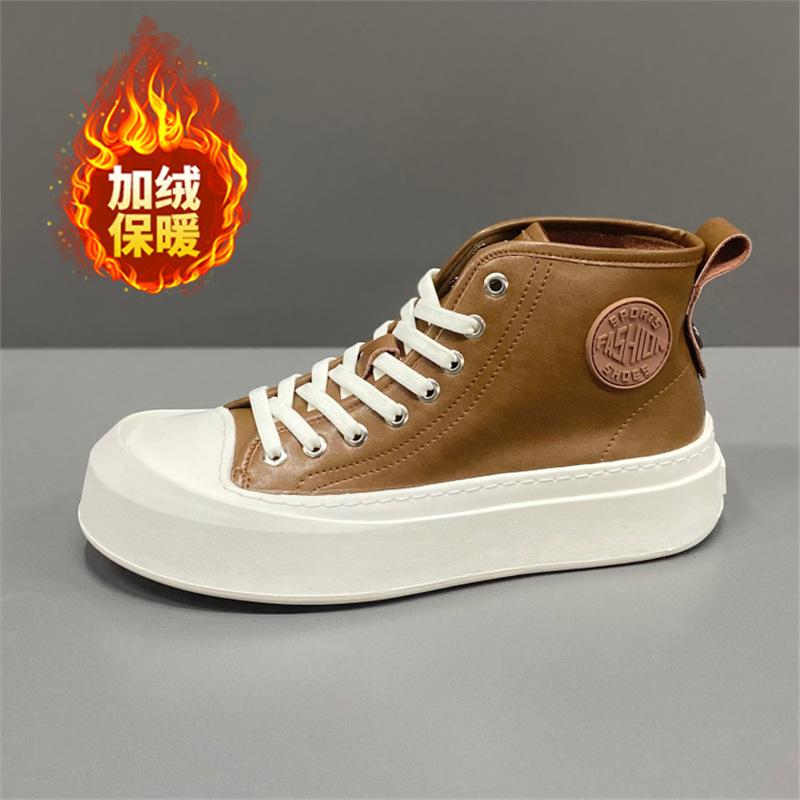 Summer pure leather high-top soft-soled breathable casual short boots casual shoes kq