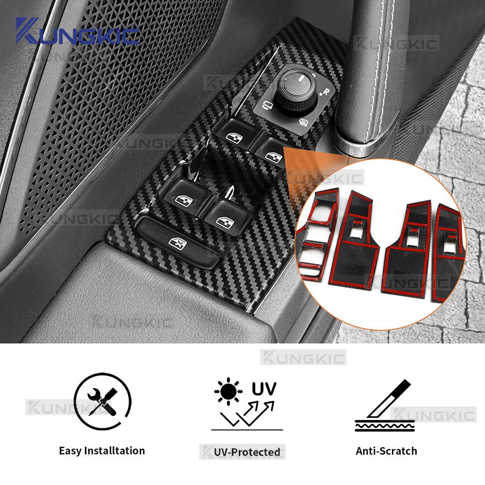 ABS Carbon Fiber For Seat Leon MK4/Cupra Leon/Cupra Formentor 2020-2026 /lbiza/Arona 2025-2026 Car Windows Control Panel Trim
