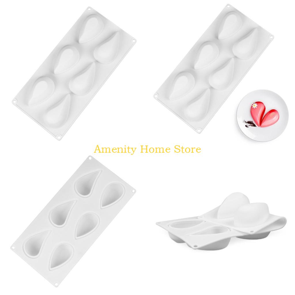 F26C 6 Cavities Silicone Moulds Cake Molds Baking Fondant Moulds Heart Shaped Chocolate Mold Clay Moulds DIY Decorating Tools CN