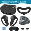 7pcs Accessories Set Soft Shell Skin Washable VR Protective Cover VR Headset Cover Controller Grips Cover Soft for Meta Quest 3