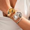 Flower Leaf Flower Cuff Bangles Zinc Zinc Alloy Gold Silver Exaggerated Bracelet Party Dress