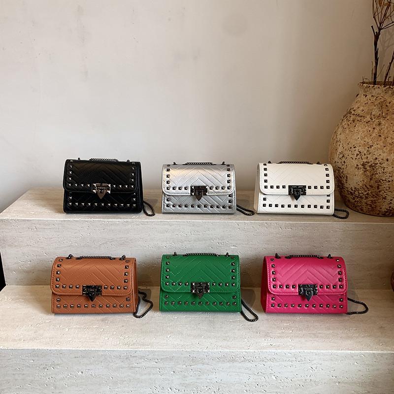 Stylish Chic Designer Studded Chain Shoulder Bag For Women In Trendy Colors For 2024