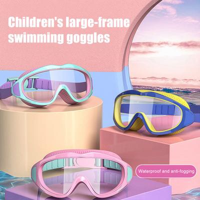 Gafas de Natación para Niños Impermeables Sin Fugas Antivaho Protección UV Lente Transparente Gafas de Campo Visual Amplio para Niños y Niñas Equipo de Buceo Snorkel