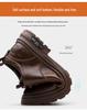 2024 Men's Handmade Casual Leather Shoes - Retro Stitching, Wear-Resistant, Lace-Up Design for Spring & Autumn Workwear