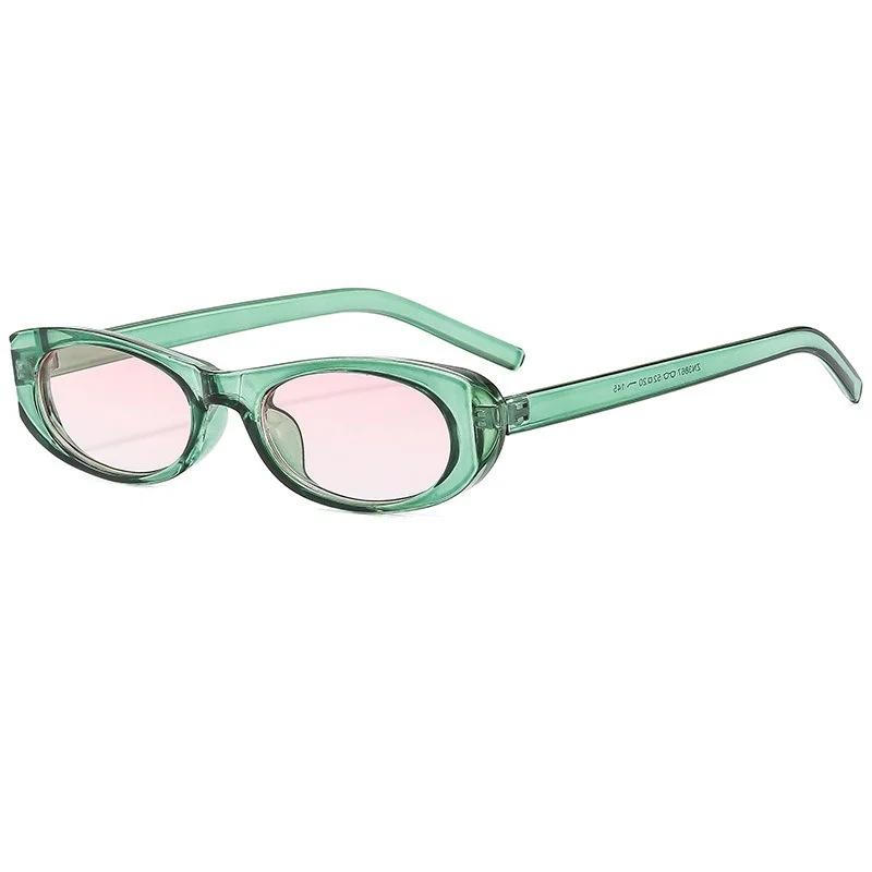 Vintage Cat Eye Oval Sunglasses Women Designer Fashion Trendy Small Frame UV400 Protection Sun Glasses