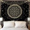 Tapeçaria Mandala Preto Boêmia Pendurado de Parede Psicodélico para Quarto Sala de Estar Dormitório Decoração Indiana Estética Boho Arte de Parede
