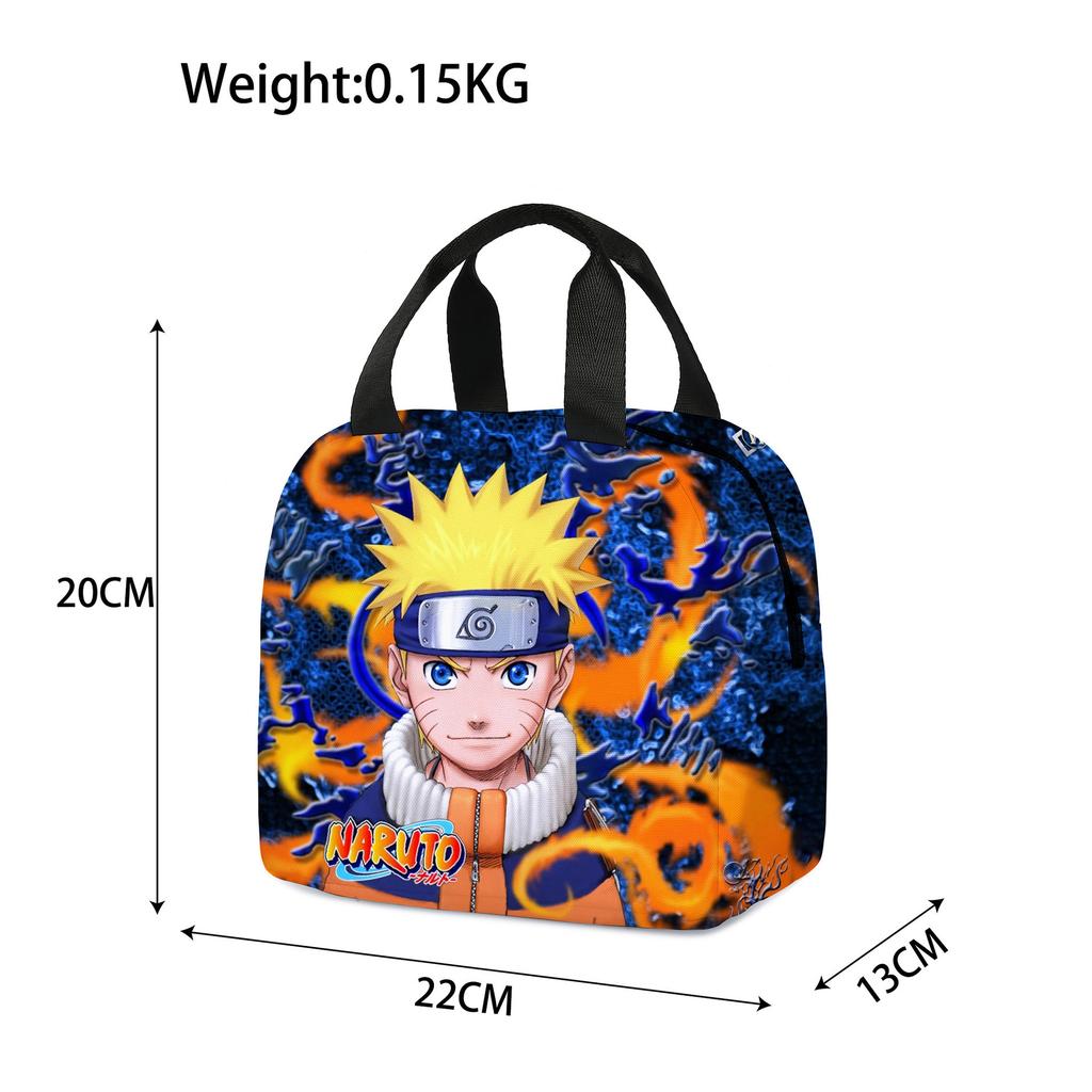 Naruto Lunch Bag Large Capacity Ice Bag With Rice Insulation Bag Outdoor Picnic Bag Elementary School Lunch Box Bag
