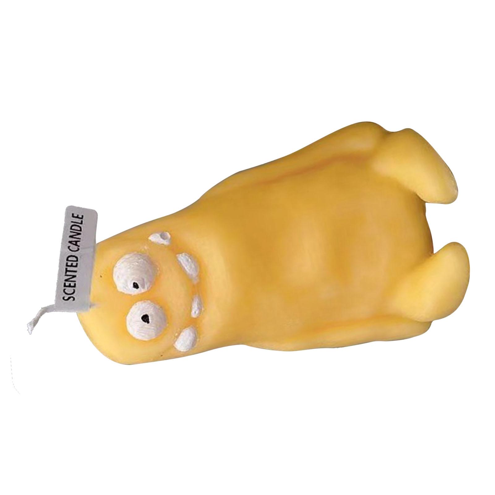 Свеча в форме глиняного человечка, мультяшные ароматизированные свечи, забавные, нелепые, милые свечи-сувениры. Thin Yellow