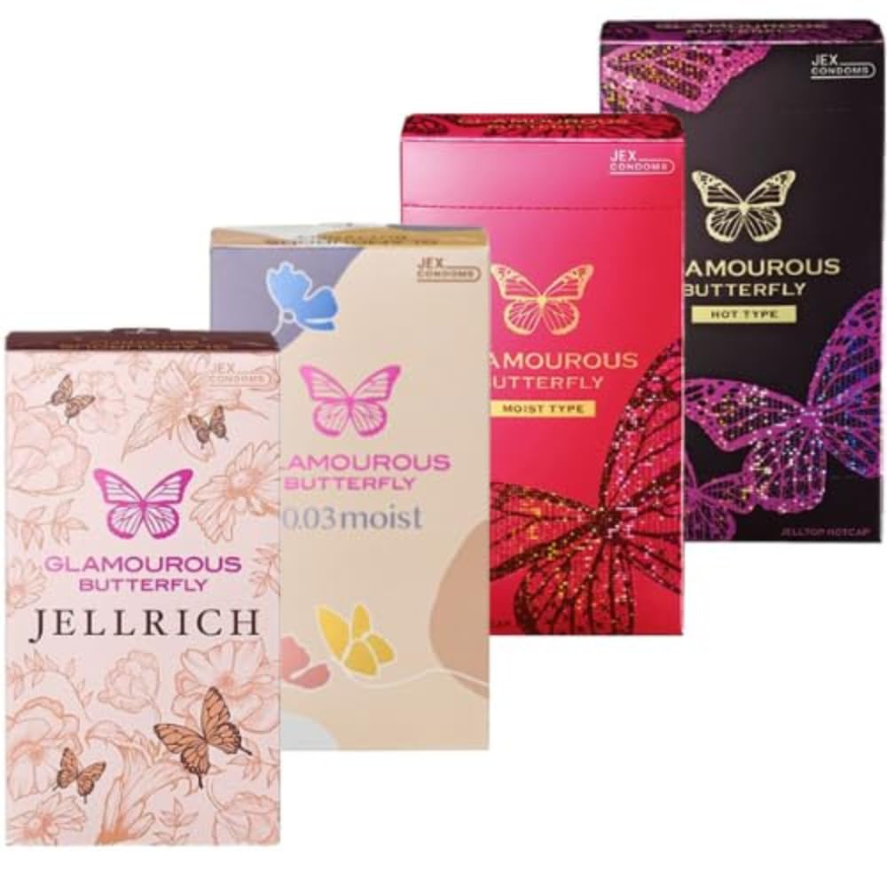 Condom Glamorous Butterfly Melty Hot Moist Gel Rich 4 Piece Set