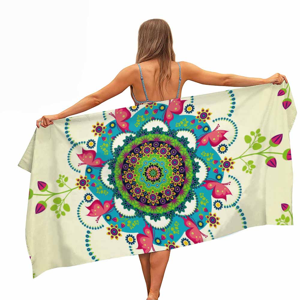 Colorful Mandala Microfiber Psychedelic Beach Towel Portable Quick Dry Sand Outdoor Travel Swim Yoga Mat Super Absorbent Towel