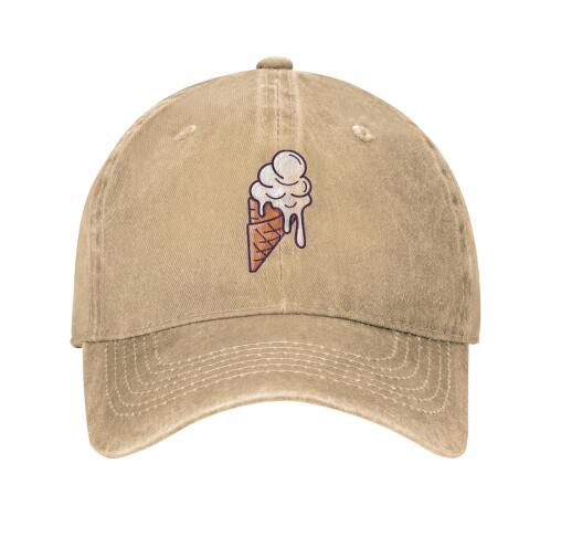Fusible Ice Cream Unisex Fashionable Baseball Cap Adjustable Trucker Cap Sports Cap Adjustable Sandwich Cap Four Seasons