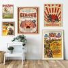 Magician Animals Canvas Painting Vintage Circus Poster Clown Amusement Artwork Prints For Bar Club Cafe Home Decor