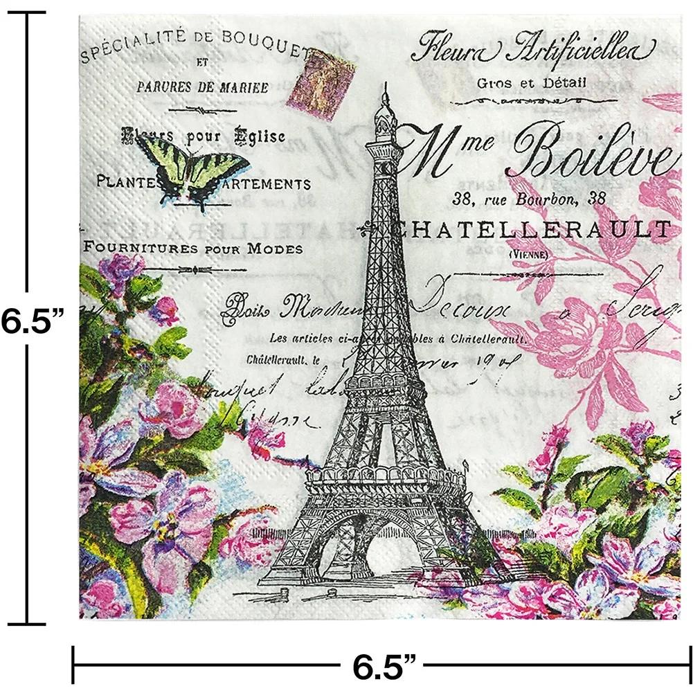 

20 шт./упак. 33*33 см 2-слойные одноразовые салфетки для вечеринок с пейзажным узором