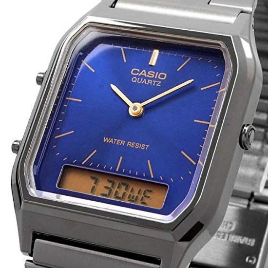 CASIO Ana-Digi Quartz Wristwatch Vintage Series AQ-230GG-2A Unisex Dual Time Blue Overseas Model