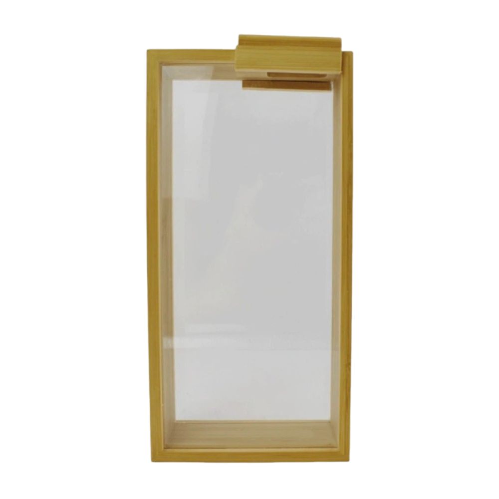 Clear Acrylic Bamboo Food Dispenser Sealed Sliding Cover Kitchen Storage Container Dustproof Large Capacity Food Storage Box