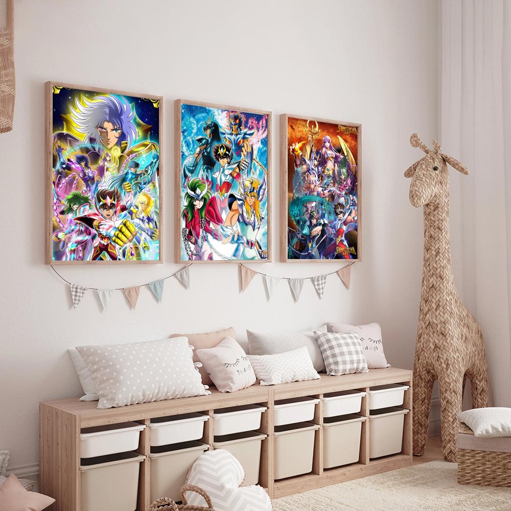 Saint Seiya Classic Anime Painting Calligraphy HD Canvas Poster Living Room Bedroom Bar Aesthetic Decoration