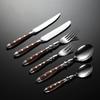 6-teiliges Edelstahl-Griff-Küchenmesser-Set Geeignet für Heimküche und Esszimmer Inklusive Steakmesser, Gabeln und Löffel