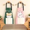 Cute Cartoon Waterproof Kitchen Apron - Oil-Proof, Stain-Resistant Cooking Apron for Home & Office Use.