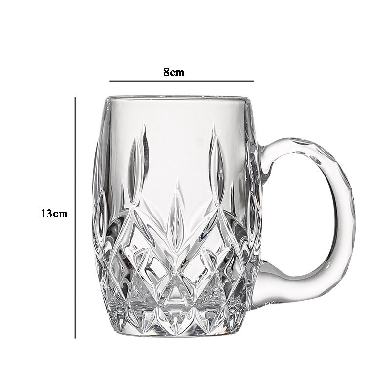 480ml Creative Craft Beer Glass Carved Wine Glass with Handle Large Capacity Water Bottle Party Wheat Beer Cup Bar Accessories