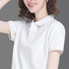Maglietta da Donna a Maniche Corte con Collo a Polo, Tinta Unita, Vestibilità Regolare, Uniforme da College, Top Casual da Lavoro